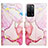 Custodia Portafoglio In Pelle Fantasia Modello Cover con Supporto Y04B per Oppo A55 5G Rosa