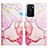 Custodia Portafoglio In Pelle Fantasia Modello Cover con Supporto Y04B per Oppo A55S 5G Rosa