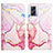 Custodia Portafoglio In Pelle Fantasia Modello Cover con Supporto Y04B per Oppo A77 5G Rosa