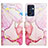 Custodia Portafoglio In Pelle Fantasia Modello Cover con Supporto Y04B per Oppo Find X5 Lite 5G Rosa