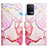Custodia Portafoglio In Pelle Fantasia Modello Cover con Supporto Y04B per Oppo Reno5 Lite Rosa