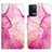 Custodia Portafoglio In Pelle Fantasia Modello Cover con Supporto Y04B per Oppo Reno5 Lite Rosa Caldo