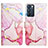 Custodia Portafoglio In Pelle Fantasia Modello Cover con Supporto Y04B per Oppo Reno6 5G Rosa