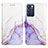 Custodia Portafoglio In Pelle Fantasia Modello Cover con Supporto Y04B per Oppo Reno6 5G Viola