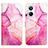 Custodia Portafoglio In Pelle Fantasia Modello Cover con Supporto Y04B per Realme 10 4G Rosa Caldo