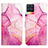 Custodia Portafoglio In Pelle Fantasia Modello Cover con Supporto Y04B per Realme 8 4G Rosa Caldo