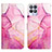 Custodia Portafoglio In Pelle Fantasia Modello Cover con Supporto Y04B per Realme 8i Rosa Caldo