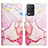 Custodia Portafoglio In Pelle Fantasia Modello Cover con Supporto Y04B per Realme 9 5G India Rosa