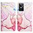 Custodia Portafoglio In Pelle Fantasia Modello Cover con Supporto Y04B per Realme GT Neo3 5G Rosa