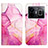 Custodia Portafoglio In Pelle Fantasia Modello Cover con Supporto Y04B per Realme GT Neo6 5G Rosa Caldo