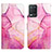 Custodia Portafoglio In Pelle Fantasia Modello Cover con Supporto Y04B per Realme Narzo 30 5G Rosa Caldo