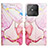 Custodia Portafoglio In Pelle Fantasia Modello Cover con Supporto Y04B per Realme Narzo 50A Rosa