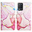 Custodia Portafoglio In Pelle Fantasia Modello Cover con Supporto Y04B per Realme Q3 5G Rosa