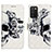 Custodia Portafoglio In Pelle Fantasia Modello Cover con Supporto Y04B per Samsung Galaxy A02s