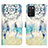 Custodia Portafoglio In Pelle Fantasia Modello Cover con Supporto Y04B per Samsung Galaxy A03s Azzurro