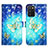 Custodia Portafoglio In Pelle Fantasia Modello Cover con Supporto Y04B per Samsung Galaxy A03s Cielo Blu