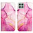 Custodia Portafoglio In Pelle Fantasia Modello Cover con Supporto Y04B per Samsung Galaxy A22 5G Rosa Caldo