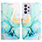 Custodia Portafoglio In Pelle Fantasia Modello Cover con Supporto Y04B per Samsung Galaxy A32 4G Verde