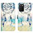 Custodia Portafoglio In Pelle Fantasia Modello Cover con Supporto Y04B per Samsung Galaxy F02S SM-E025F Azzurro