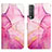 Custodia Portafoglio In Pelle Fantasia Modello Cover con Supporto Y04B per Vivo iQOO U1 Rosa Caldo