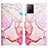 Custodia Portafoglio In Pelle Fantasia Modello Cover con Supporto Y04B per Vivo V21 5G Rosa