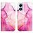 Custodia Portafoglio In Pelle Fantasia Modello Cover con Supporto Y04B per Vivo Y02S Rosa Caldo