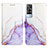 Custodia Portafoglio In Pelle Fantasia Modello Cover con Supporto Y04B per Vivo Y53s NFC Viola