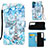 Custodia Portafoglio In Pelle Fantasia Modello Cover con Supporto Y05B per Samsung Galaxy S23 5G