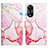 Custodia Portafoglio In Pelle Fantasia Modello Cover con Supporto YB1 per Oppo A58 5G Rosa