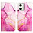 Custodia Portafoglio In Pelle Fantasia Modello Cover con Supporto YB4 per Motorola Moto G54 5G Rosa Caldo