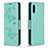 Custodia Portafoglio In Pelle Farfalla Cover con Supporto B01F per Samsung Galaxy A02 Verde