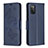 Custodia Portafoglio In Pelle Farfalla Cover con Supporto B01F per Samsung Galaxy A02s Blu
