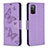 Custodia Portafoglio In Pelle Farfalla Cover con Supporto B01F per Samsung Galaxy A02s Lavanda