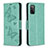 Custodia Portafoglio In Pelle Farfalla Cover con Supporto B01F per Samsung Galaxy A02s Verde