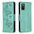 Custodia Portafoglio In Pelle Farfalla Cover con Supporto B01F per Samsung Galaxy A03s Verde