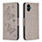 Custodia Portafoglio In Pelle Farfalla Cover con Supporto B01F per Samsung Galaxy A04 4G Grigio