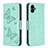 Custodia Portafoglio In Pelle Farfalla Cover con Supporto B01F per Samsung Galaxy A04 4G Verde