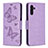 Custodia Portafoglio In Pelle Farfalla Cover con Supporto B01F per Samsung Galaxy A04s Lavanda