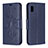 Custodia Portafoglio In Pelle Farfalla Cover con Supporto B01F per Samsung Galaxy A10e Blu