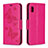 Custodia Portafoglio In Pelle Farfalla Cover con Supporto B01F per Samsung Galaxy A10e Rosa Caldo