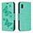 Custodia Portafoglio In Pelle Farfalla Cover con Supporto B01F per Samsung Galaxy A10e Verde