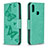 Custodia Portafoglio In Pelle Farfalla Cover con Supporto B01F per Samsung Galaxy A10s Verde