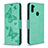 Custodia Portafoglio In Pelle Farfalla Cover con Supporto B01F per Samsung Galaxy A11 Verde