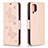 Custodia Portafoglio In Pelle Farfalla Cover con Supporto B01F per Samsung Galaxy A12 5G Oro Rosa