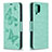 Custodia Portafoglio In Pelle Farfalla Cover con Supporto B01F per Samsung Galaxy A12 5G Verde