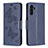 Custodia Portafoglio In Pelle Farfalla Cover con Supporto B01F per Samsung Galaxy A13 5G Blu