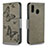 Custodia Portafoglio In Pelle Farfalla Cover con Supporto B01F per Samsung Galaxy A20 Grigio