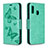 Custodia Portafoglio In Pelle Farfalla Cover con Supporto B01F per Samsung Galaxy A20e Verde