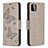 Custodia Portafoglio In Pelle Farfalla Cover con Supporto B01F per Samsung Galaxy A22 5G Grigio