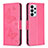 Custodia Portafoglio In Pelle Farfalla Cover con Supporto B01F per Samsung Galaxy A23 4G Rosa Caldo